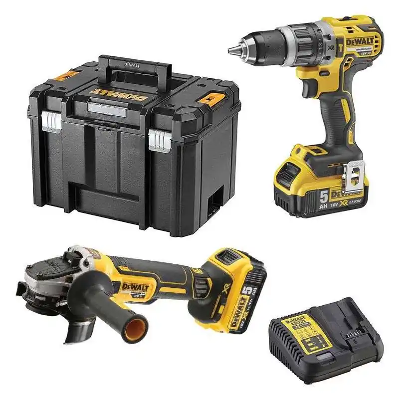 Pack 2 outils 18V DEWALT DCK2080P2T-QW perceuse-visseuse DCD796 et meuleuse Ø125mm DCG405 Meilleure Vente