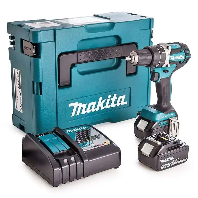 Meilleur Prix Perceuse Visseuse à Percussion MAKITA DHP484RTJ 18V Li-ion Ø13mm (2 x 5Ah) + chargeur + Mak-Pack complet