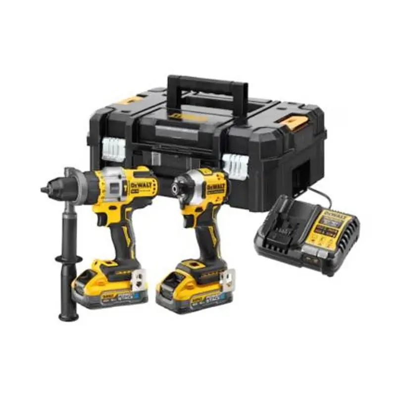 Pack 2 Outils Brushless DEWALT DCK2052H2T-QW XR 18V – Perceuse Percussion DCD999 + Visseuse à Chocs DCF850 + 2 batteries POWERSTACK 5Ah Li-Ion + Mallette TSTAK Prix Cassé