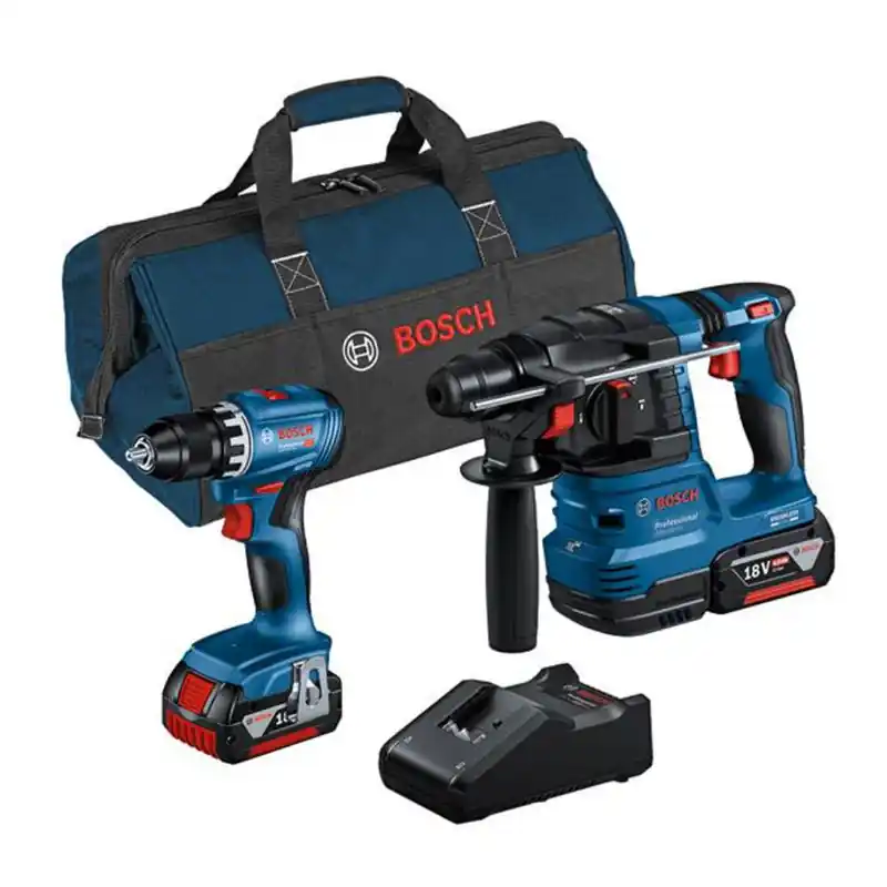 Dernier Modèle Pack 2 outils BOSCH Professional 0615A50038 GSR 18V-45 + GBH 18V-22 + 2 batteries 4,0 Ah + GAL 18V-40