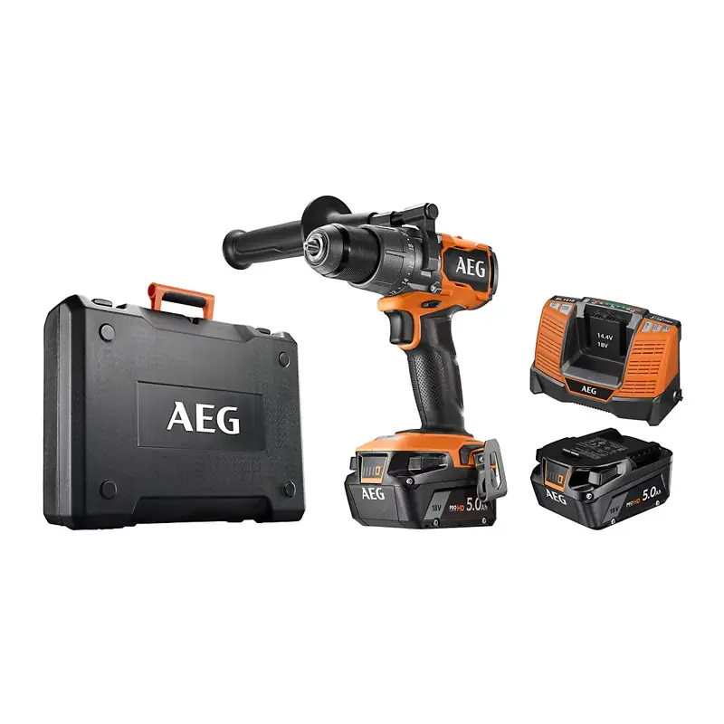 Commande En Gros Perceuse-visseuse à percussion AEG BSB18C3BL-502C 18V 110 Nm avec 2x5Ah + chargeur en coffret