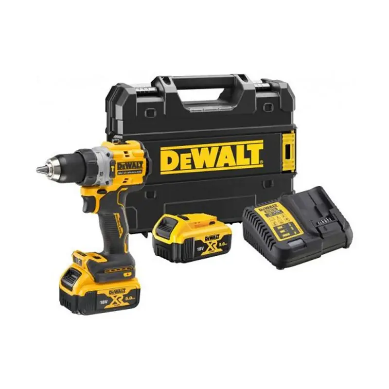 Perceuse visseuse percussion compacte XR DEWALT DCD805P2LRT-QW 18V 2X5Ah Li-Ion Brushless – lanière de sécurité Offre Exclusive