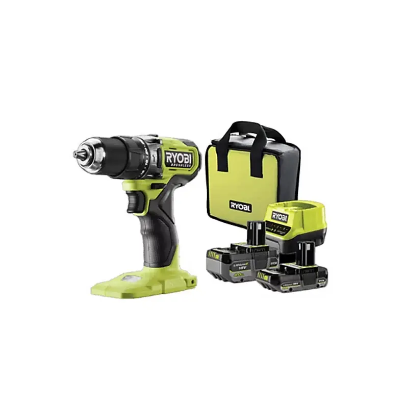 Petit Prix Perceuse-visseuse à percussion RYOBI RPD18BL1-2C42S 18V 54Nm 1x4Ah +1x2Ah et chargeur 2A avec sac de transport