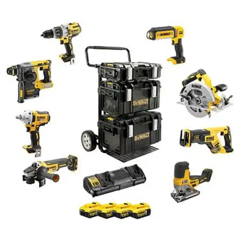 Satisfait Ou Remboursé Kit 8 outils DEWALT DCK856P4-QW XR 18V + 4 batteries 5Ah Li-Ion
