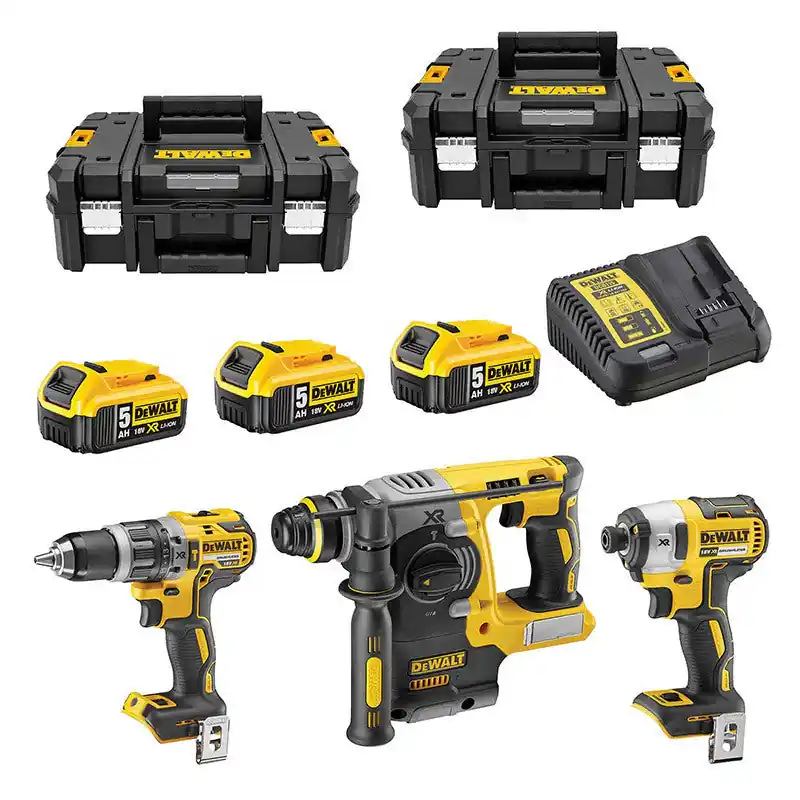 Quantité Limitée Pack 3 outils 18V DEWALT DCK368P3T-QW perceuse-visseuse à percussion DCD796, perforateur SDS-plus DCH273 et visseuse à choc DCF887 avec 2 coffrets et 3 batteries