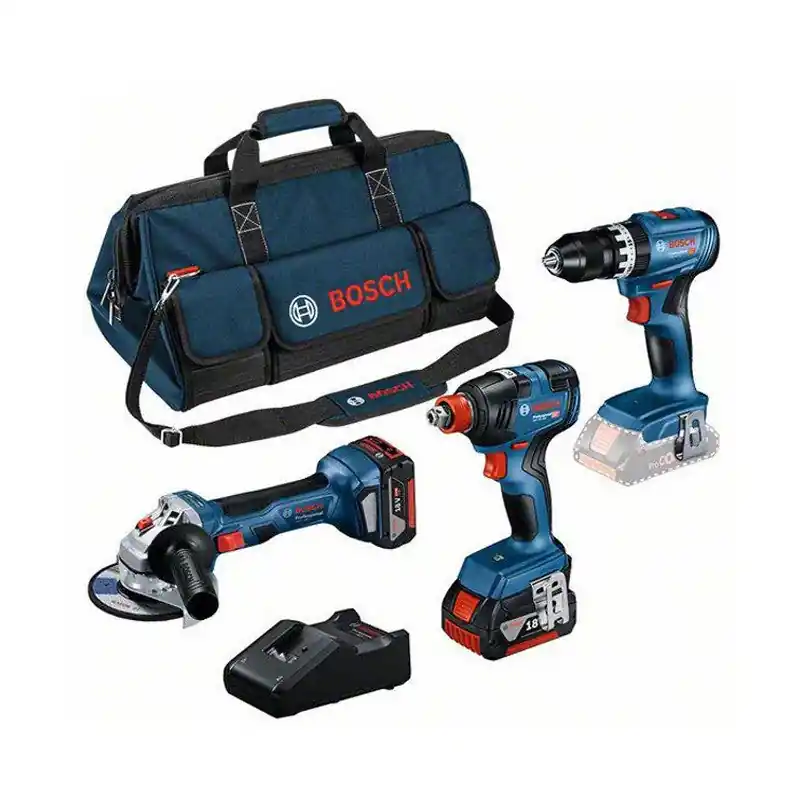 Pack BOSCH Perceuse-visseuse GSB 18V-45 + Boulonneuse GDX 18V-200 + Meuleuse GWS 18V-7 + 2 batteries 5.0Ah 18V + chargeur Expédié Aujourd&rsquo;hui