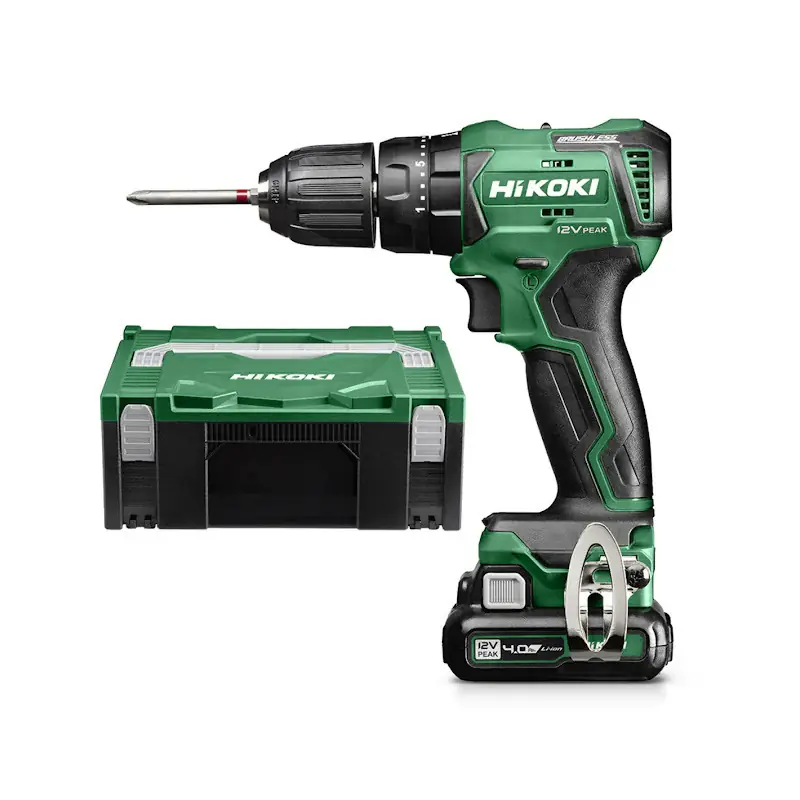 Perceuse-visseuse à percussion Brushlesss 12V 2x 4Ah – HIKOKI – DV12DDWHZ – 38 Nm 2 batteries + chargeur + Hitcase II Soldes