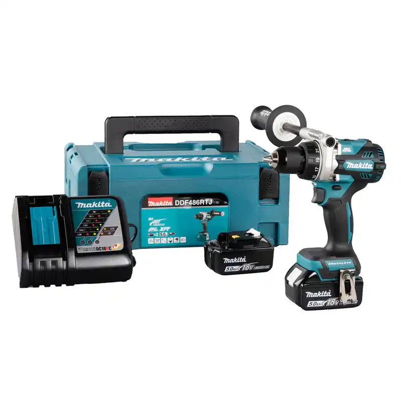 Bon Marché Perceuse visseuse sans fil 18V MAKITA DDF486RTJ Brushless 2 Batteries 5Ah