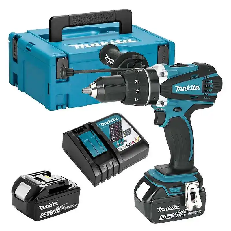 Certifié Perceuse Visseuse à Percussion MAKITA DHP458RTJ 18 V Li-ion 2 x 5.0 Ah