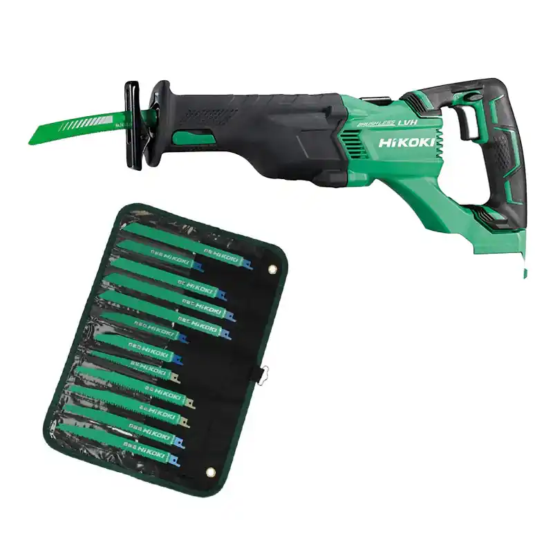 Meilleur Prix Pack Scie sabre 120mm 18V Li-Ion Brushless & pochette 12 lames – HIKOKI CR18DBLW4Z & 752049