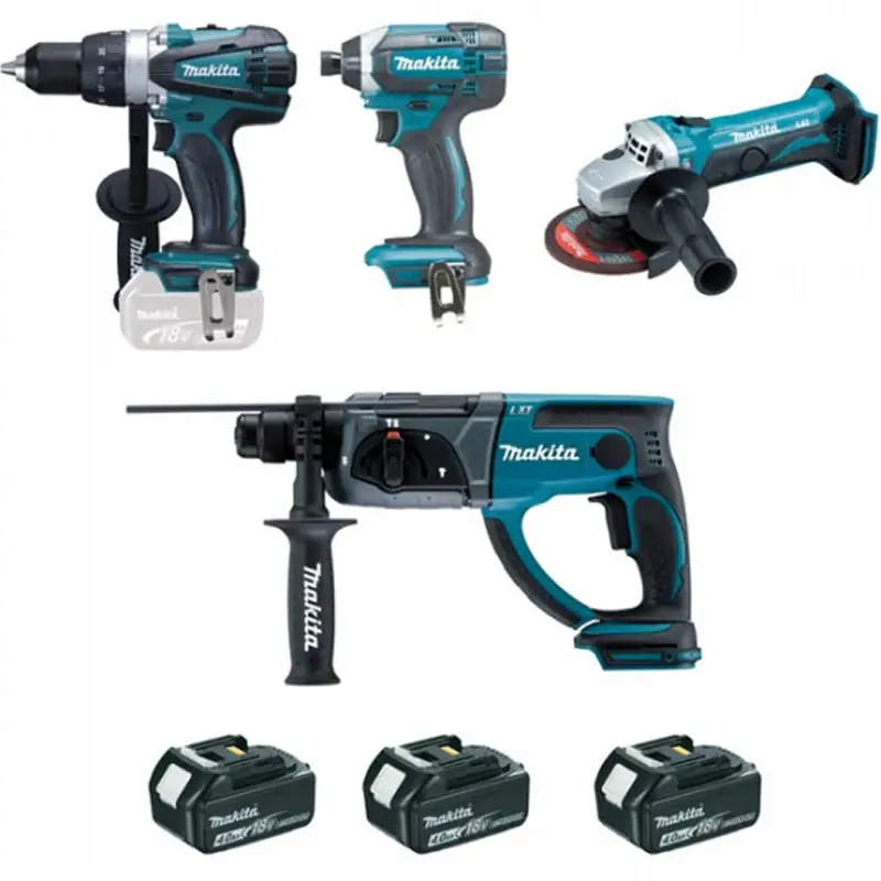 Pack 4 outils MAKITA DLX4054MX1 (DF458+GA452+HR202+TD152+3xBL1840B+DC18RC+SAC OUTIL) Prix Choc