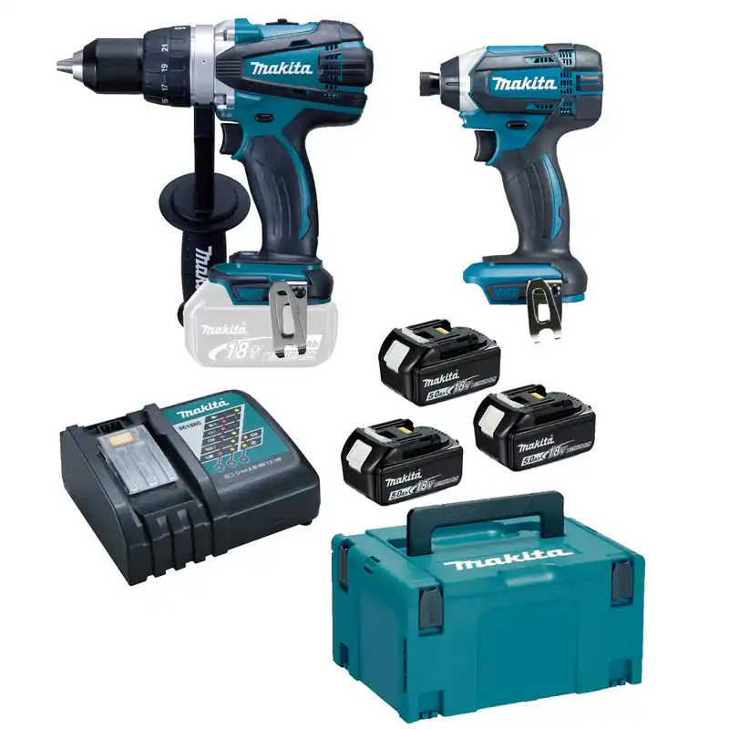 Haute Qualité Pack 2 outils MAKITA DLX2144TJ1 (DDF458+DTD152+BL1850×3+DC18RC+MAK3 )