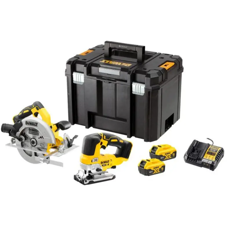 Kit 2 outils DEWALT DCK2012P2T-QW pour le travail du bois XR 18V 5Ah Li-Ion Brushless Certifié