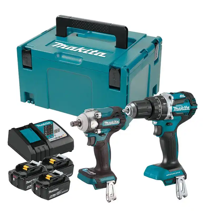 Solde Pack 2 outils Perceuse – Boulonneuse MAKITA DLX2359TJ1 – 18V + 3 batteries 5Ah et chargeur