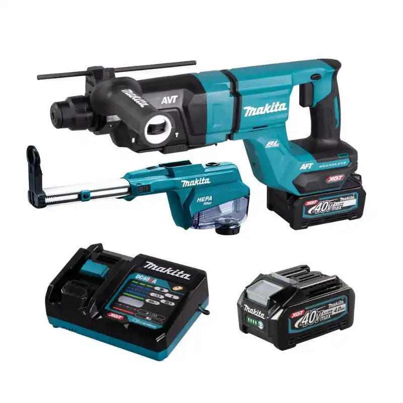 Prix Choc Perforateur-burineur SDS-PLUS 40V max Li-Ion – 28 mm XGT avec kit d‘aspiration MAKITA HR007GM202 2 x 4,0Ah + chargeur en coffret