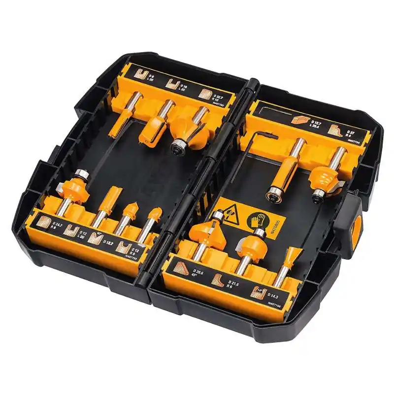 Offre Limitée Coffret de 12 fraises DEWALT DT90016-QZ pour défonceuse 8mm