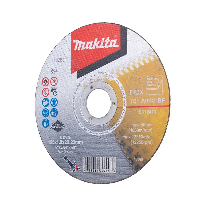 Lot de 12 disques à tronçonner métal et inox MAKITA E-17120-12 125x1MM Prix Promo