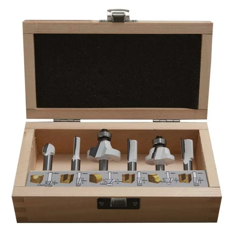 Acheter Direct Coffret de 6 fraises MAKITA D-53540 pour défonceuse (queue 8mm)