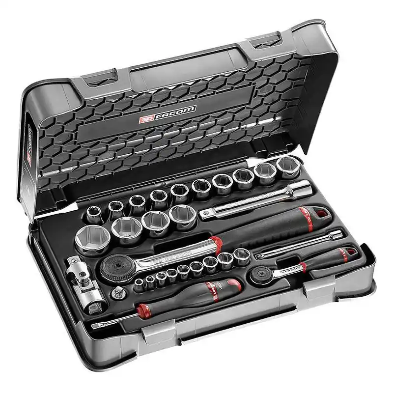 Coffret mixte clé à cliquet + douilles FACOM RS.161-1PB 1/4&Prime;et 1/2&Prime; Seulement Aujourd&rsquo;hui