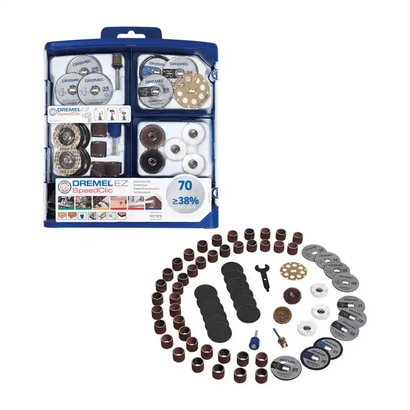 Prix Réduit Coffret de 70 accessoires DREMEL 2615E725JA EZ SpeedClic