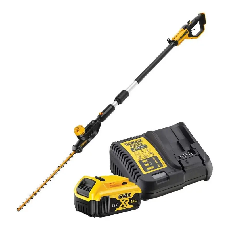 Produit De Marque Taille-haies sur perche 18V DEWALT DCMPH566P1-QW 55cm/25mm avec une batterie 5,0 Ah