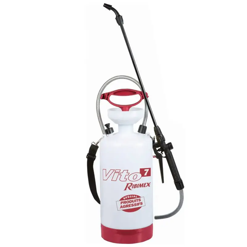 Pulverisateur RIBIMEX 7L à pression préalable spécial produits agressifs « VITO7 » Haute Qualité