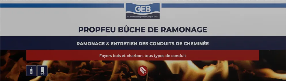 Vente Directe Bûche de ramonage des goudrons et suies GEB Propfeu pour conduits de cheminées et poêles Marron