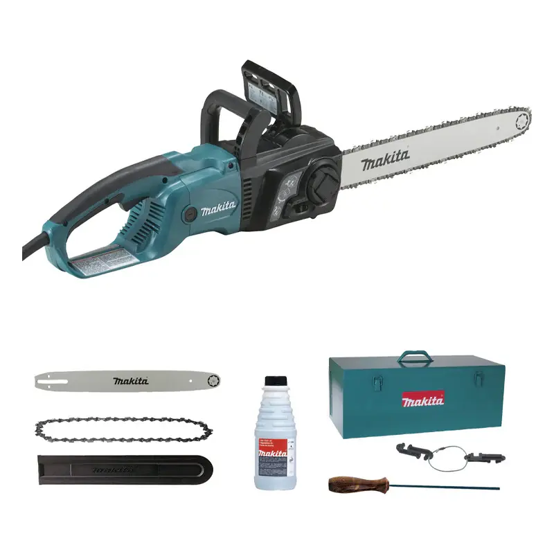 Promotion Saisonnière Tronçonneuse électrique MAKITA UC4051AK 2000W 40cm avec kit d‘accessoires