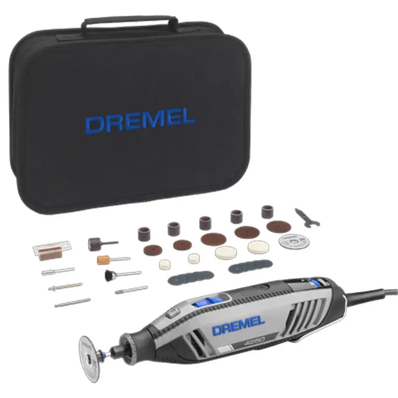 Soldes Dremel 4250 Outil Rotatif Multifonction 175W avec 3 Adaptations 35 Accessoires Vitesse Variable 5000-35000 tr/min pour Découper, Poncer, Percer, Nettoyer, Sculpter, Polir, Graver, Meuler, Défoncer