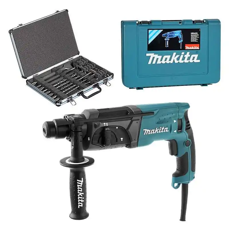 Expédié Aujourd&rsquo;hui Perforateur burineur MAKITA HR2470 SDS-Plus 780W + Coffret 17 pièces D-42444