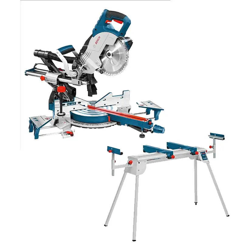 Scie à onglets radiale Ø216 BOSCH 0601B19100 – GCM 8 SJL Professional – 1600W + Piètement BOSCH GTA 2600 Petit Prix