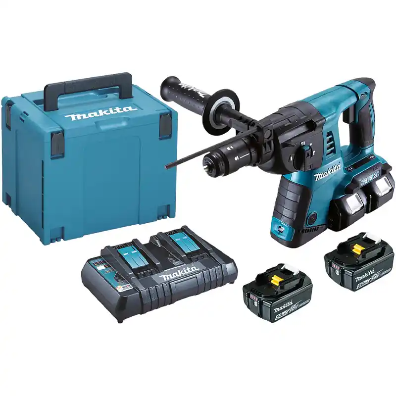 Perfo-burineur SDS+ Brushless 4x5Ah 36V LXT ® MAKITA DHR264PT4J 2 x MAKPAC Réduction