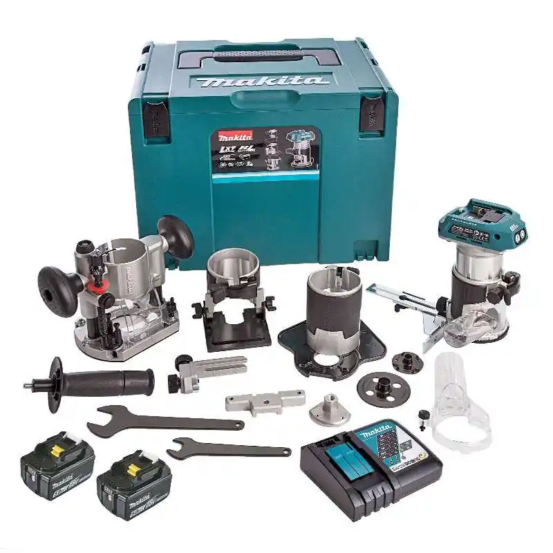 Affleureuse MAKITA DRT50RTJX3 18V (2x5Ah) Ø 8mm avec kit d‘accessoires Dernière Chance