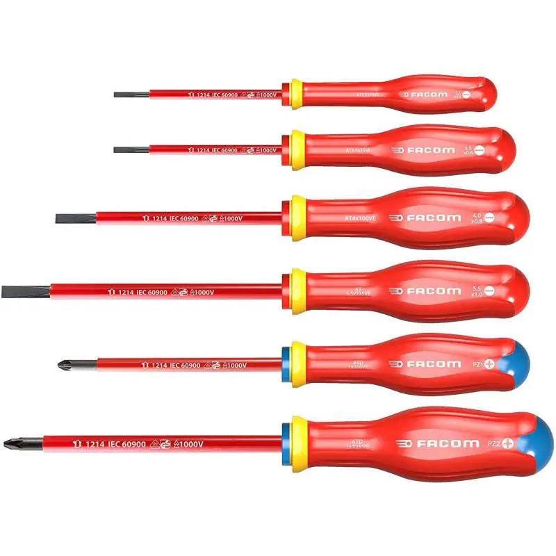 Jeu de 6 tournevis Protwist isolés FACOM ATDVE.J6PB 1000V Solde