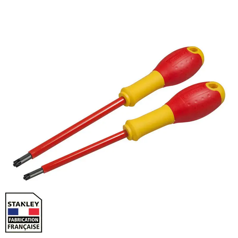 Promotion Jeu de 2 tournevis STANLEY FATMAX borniers isolés 1000V – pozidriv