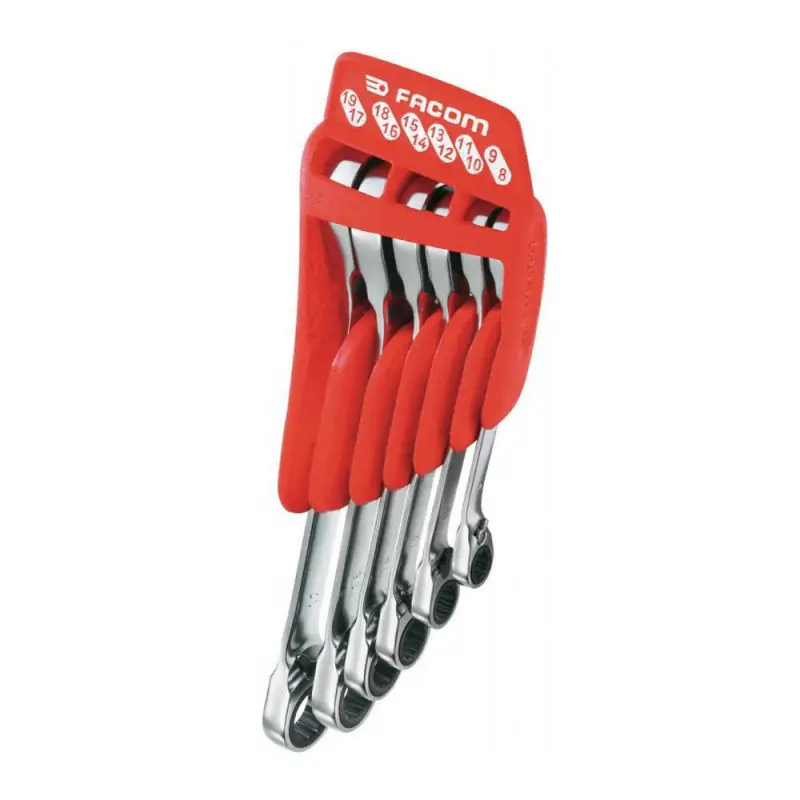 Jeu de 6 clés polygonales à cliquet FACOM 65.JP6PF tête 15° Vente Flash