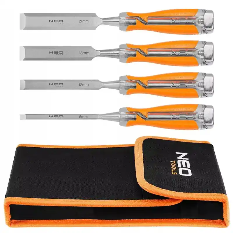 Jeu de ciseaux 6, 12, 18, 24 mm, manche bi-matière, en coffret – NEO TOOLS – 37-900 Offre Exclusive