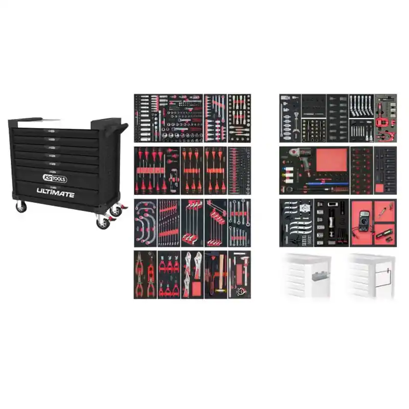 Dernier Modèle Servante XL 7 tiroirs équipée de 677 outils – KS TOOLS – 825.7677