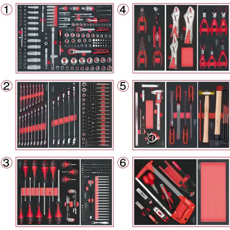 Expédié Aujourd&rsquo;hui Composition d‘outils 6 tiroirs pour servante, 455 pièces – KS TOOLS – 714.0452
