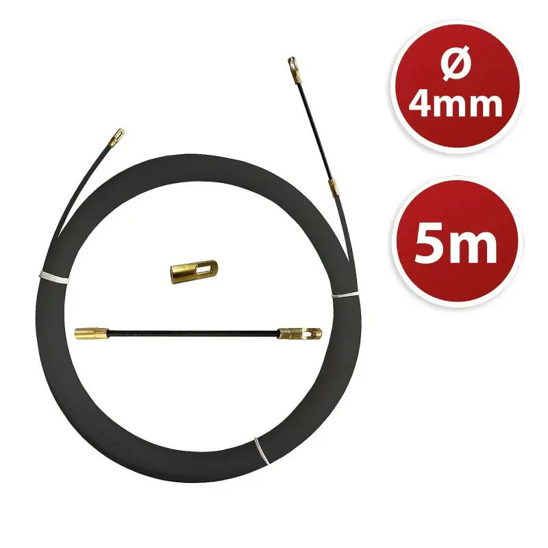 Tire fils noir en nylon Ø4mm, 5m, à tête fixe TECNID – VELAMP – SYB4-005 Haute Qualité
