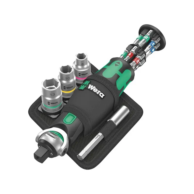 Authentique Cliquet de poche Zyklop 8009 Set 2, 18 pièces – WERA – 05004281001