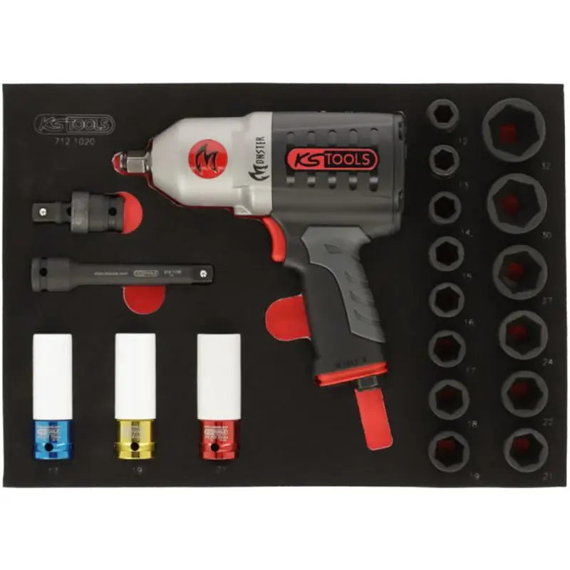 Module de douilles et clé à chocs pneumatique 1/2‘‘, 20 pièces – KS TOOLS – 712.1020 Prix Bas