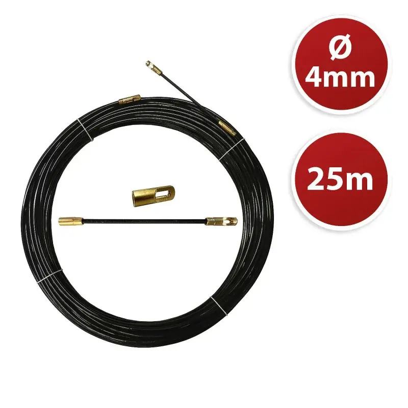 Bon Plan Tire fils noir en nylon Ø4mm, 25m, à tête interchangeable TECNID – VELAMP – SYN4-025