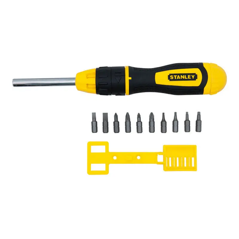 Produit De Marque Tournevis porte-embouts a cliquet STANLEY 0-68-010 + 10 embouts
