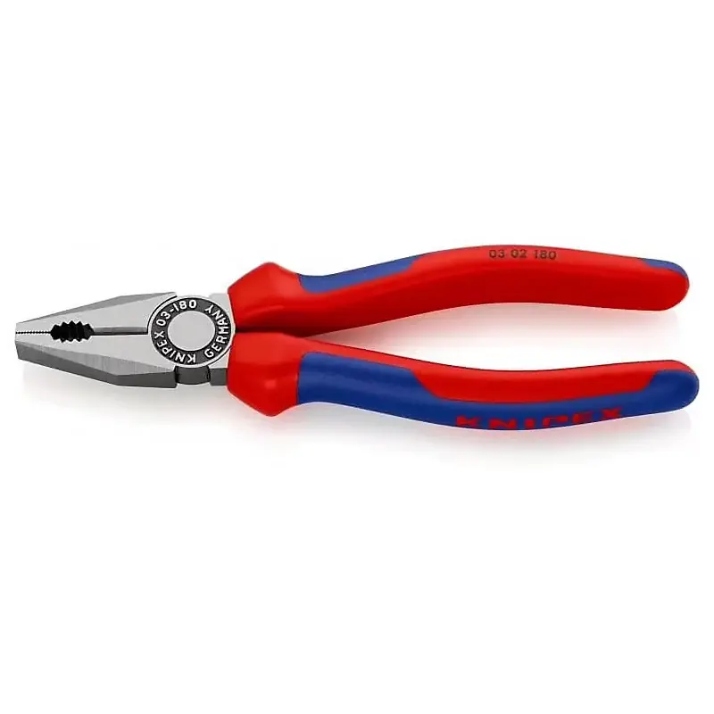 Commander Vite Pince universelle 180mm avec tranchant – Bi-matière – Tête polie KNIPEX – 302180