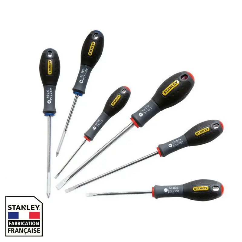 Prix Promo Jeu de 6 tournevis STANLEY FATMAX électricien + mécanicien – pozidriv