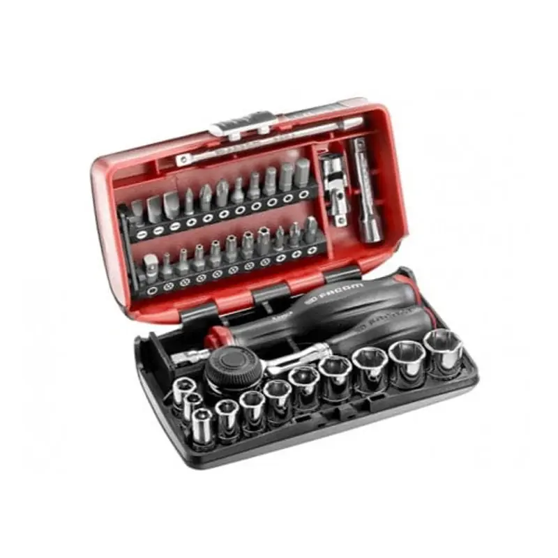 Coffret de clé à cliquet manche rotatif avec douilles 1/4&Prime; FACOM R.360NANOPB 6 pans (38 pièces) Prix Bas