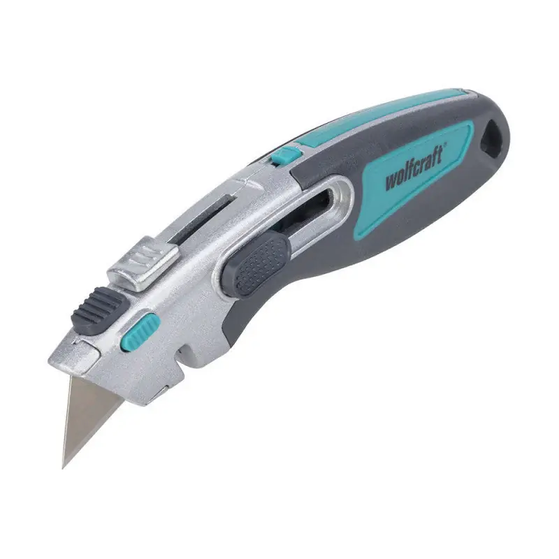 Cutter sécurité 2 en 1 WOLFCRAFT 4106000 lame trapèze Nouveauté