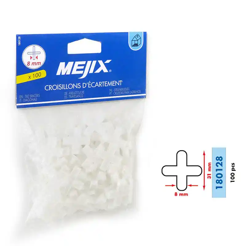 Solde Croisillons d‘écartement 8 mm MEJIX 180128 – 100 pièces