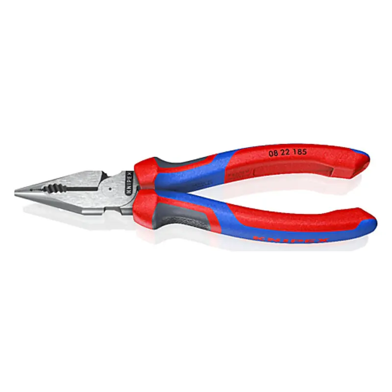 Pince universelle multifonctions 185mm avec tranchant - Bi-matière KNIPEX - 822185 Haute Qualité